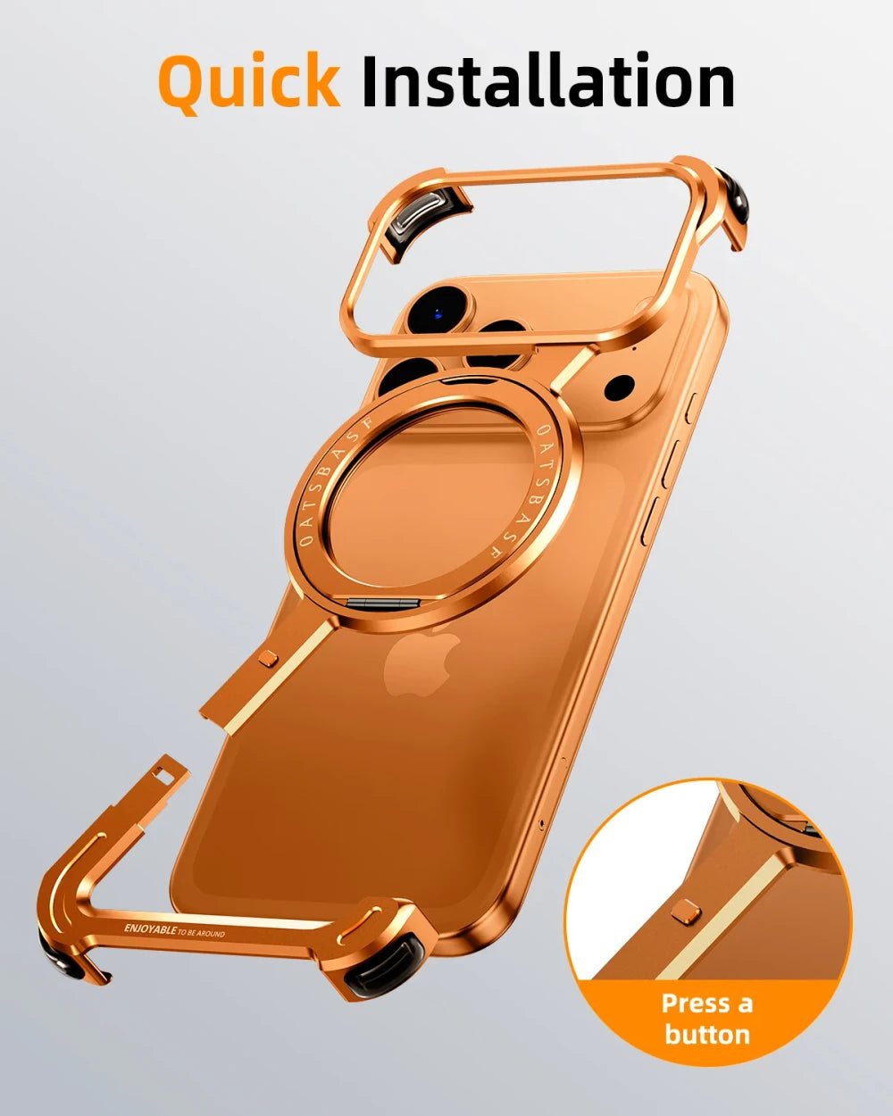 Frameless MagSafe Phone Case with Stand