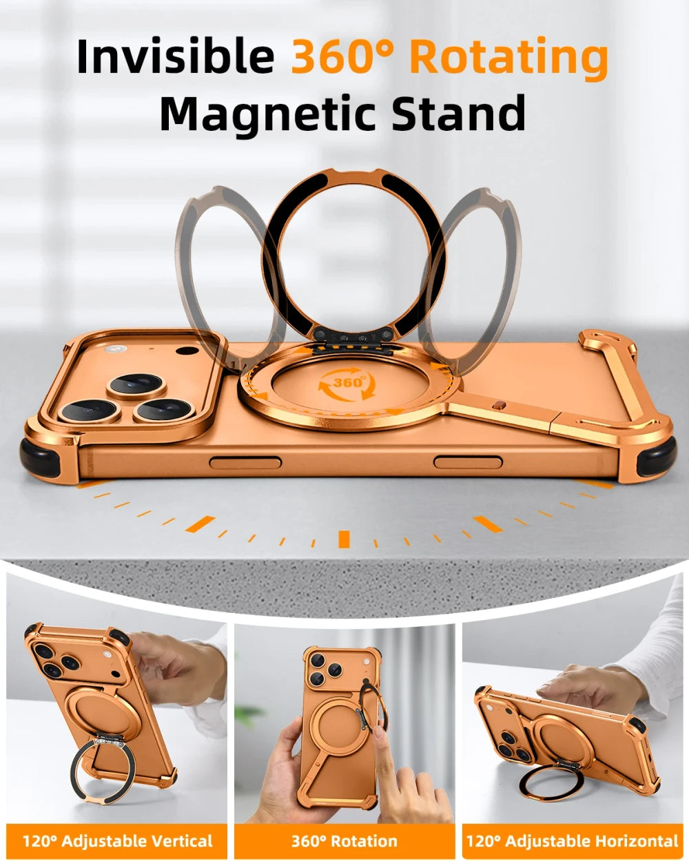 Frameless MagSafe Phone Case with Stand