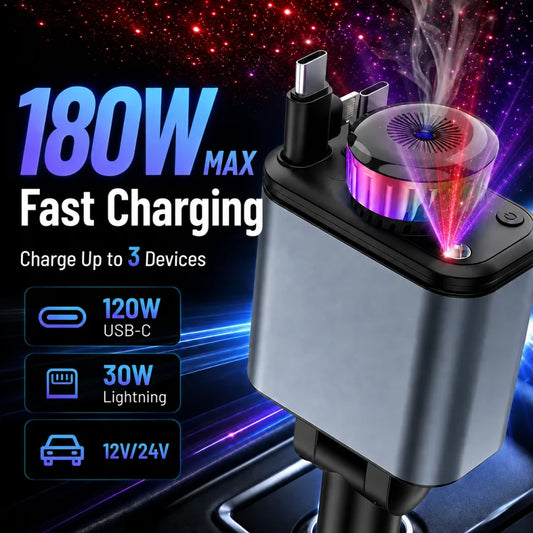 5 in 1 Multifunctional Retractable Car Charger