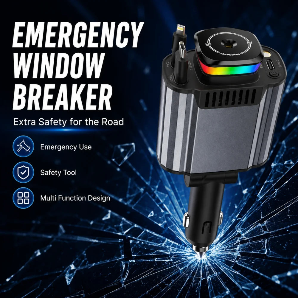6 in 1 Multifunction Retractable Car Charger