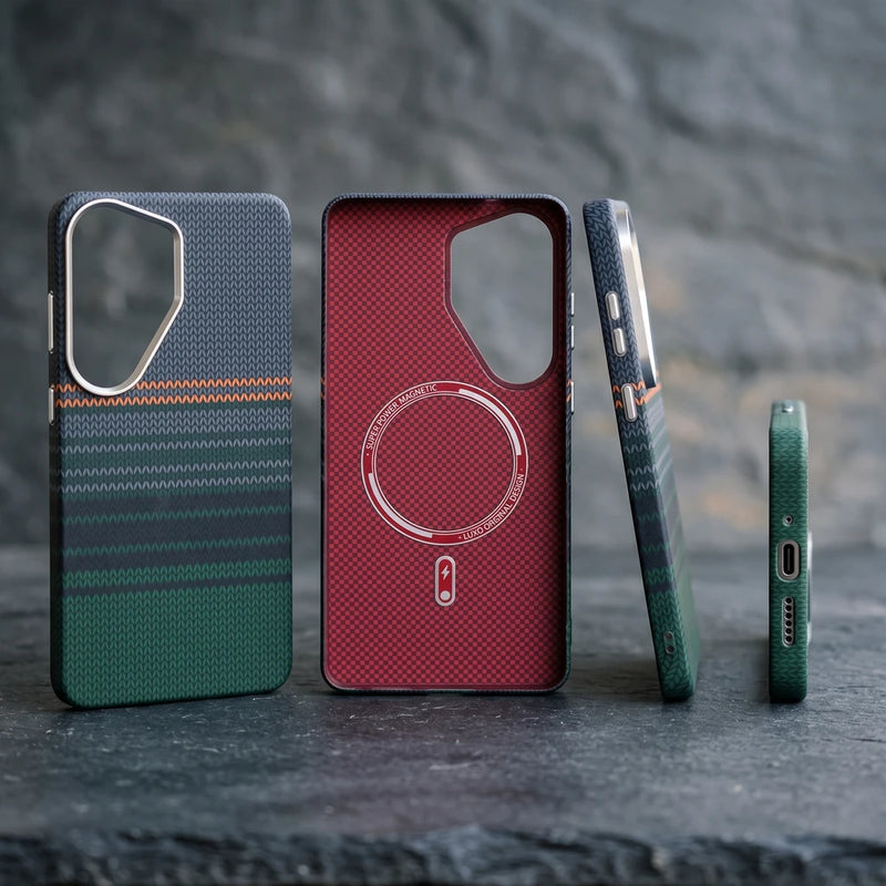 Carbon Fibre Texture Magnetic Phone Case