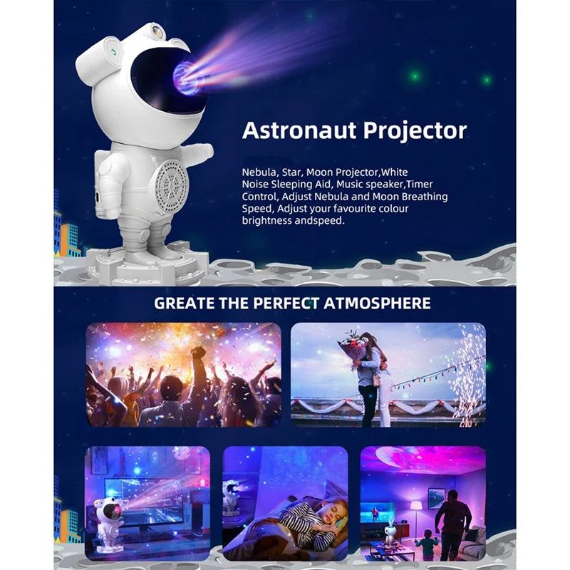 Starry Astronaut Night Light Projector